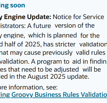 Réussissez la mise à jour EPM Cloud 25.08 (moteur Groovy)